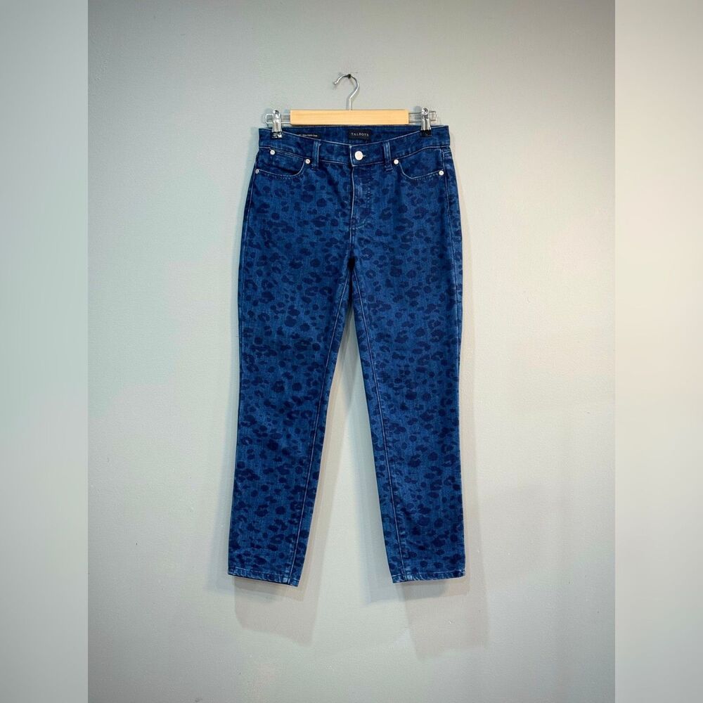 Talbots Animal Print Slim Ankle Jeans Size 2P EUC
